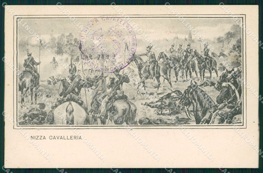 Militari Dragoni di Piemonte Nizza Cavalleria I Reggimento cartolina QT7940 – fronte