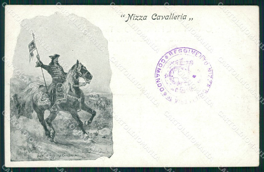 Militari Dragoni di Piemonte Nizza Cavalleria I Reggimento cartolina QT7941 – fronte