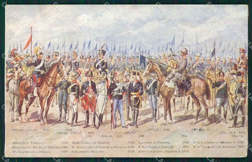 Militari Cavalleggeri di Firenze Uniforme cartolina QT7951 – fronte