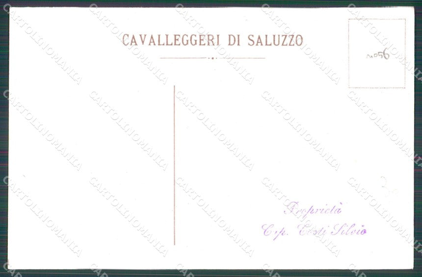 Militari 12º Reggimento Cavalleria di Saluzzo cartolina QT7958 – retro