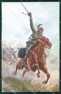 Militari Cavalleggeri Dragoni Uniforme Cavallo cartolina QT7963 – fronte