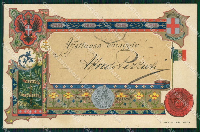 Militari 21º Reggimento Cavalleggeri Padova cartolina QT7972 – fronte