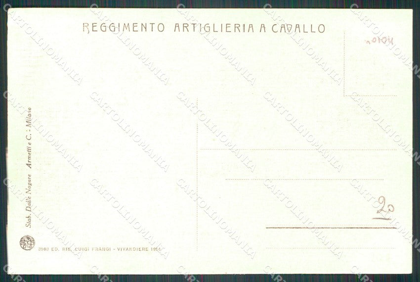 Militari Reggimento Artiglieria Milano Caserma Principe Eugenio cartolina QT7979 – retro