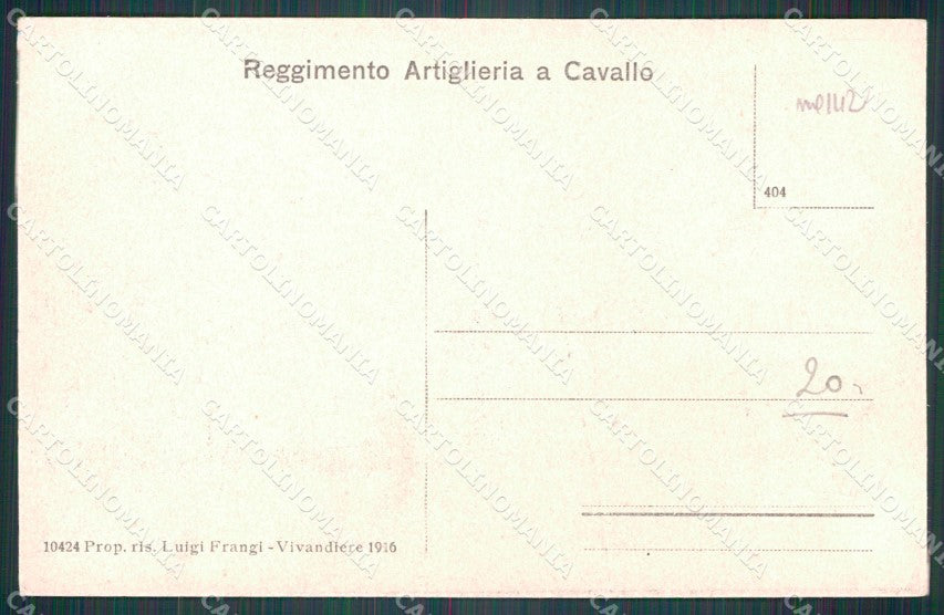 Militari Reggimento Artiglieria Milano Caserma Principe Eugenio cartolina QT7981 – retro