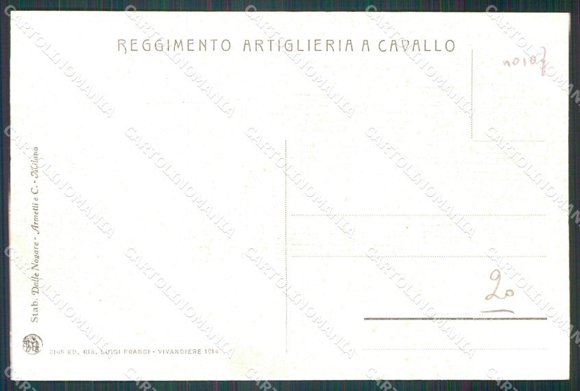 Militari Reggimento Artiglieria Milano Caserma Principe Eugenio cartolina QT7982 – retro