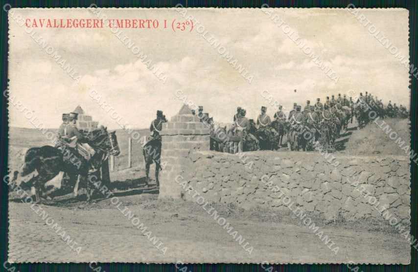 Militari Cavalleggeri Umberto I 23º Reggimento cartolina QT8009 – fronte