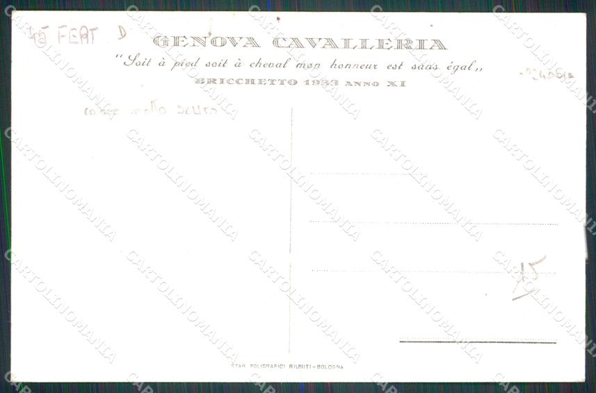 Udine Palmanova Genova Cavalleria Festa del Bricchetto cartolina QT8012 – retro