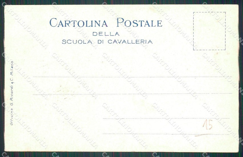 Militari Torino Pinerolo Scuola di Cavalleria San Giorgio cartolina QT8013 – retro