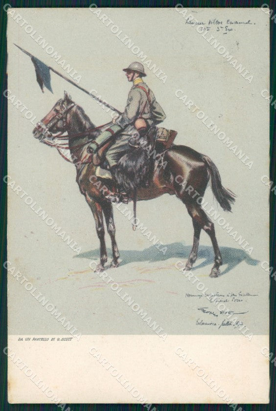 Militari III Brigata Cavalleria Savoia V. Emanuele Conte Torino cartolina QT8029 – fronte