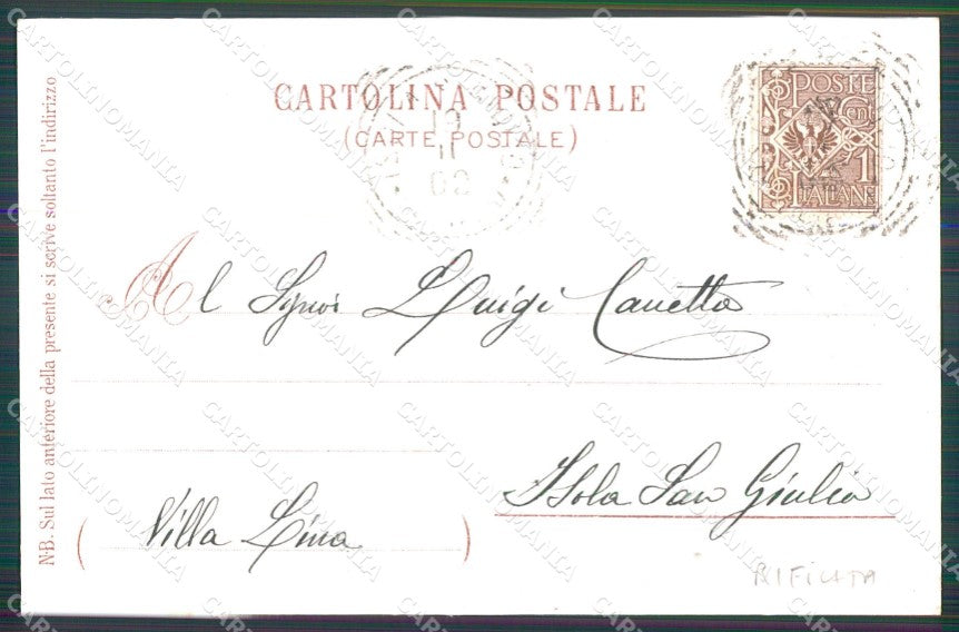 Ragusa Modica Alluvione 1902 Teatro Lirico Milano RIFILATA cartolina QT8045 – retro