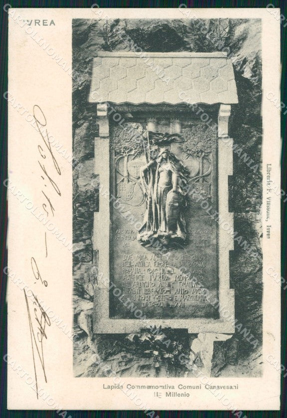 Torino Ivrea Lapide Commemorativa Comuni Canavesani cartolina QT8047 – fronte