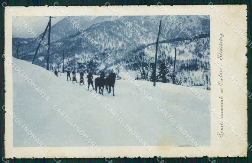 Belluno Calalzo di Cadore sci Sports Invernali PIEGHINA cartolina QT8061 – fronte