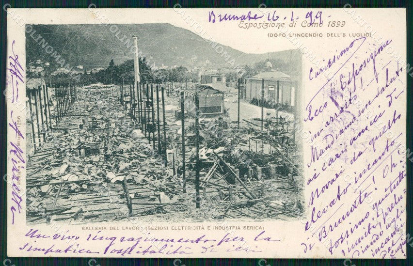 Come città Esposizione 1899 Incendio cartolina QT8076 – fronte