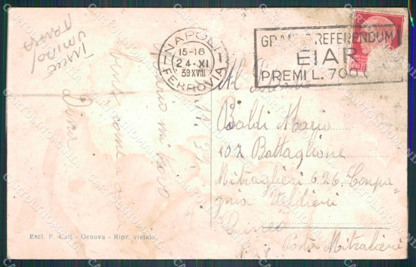 Genova Via Milano TRACCE UMIDO ABRASA cartolina QT8086 – retro