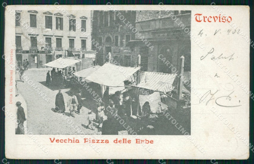 Treviso città Vecchia Piazza delle Erbe Mercato cartolina QT8101 – fronte