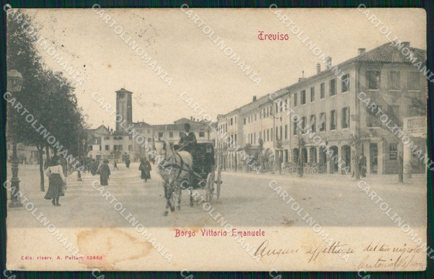 Treviso città Borgo Vittorio Emanuele MACCHIA cartolina QT8104 – fronte