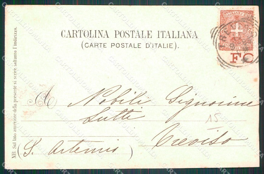 Treviso città Piazza Maggiore Cattedrale Saluti da cartolina QT8111 – retro