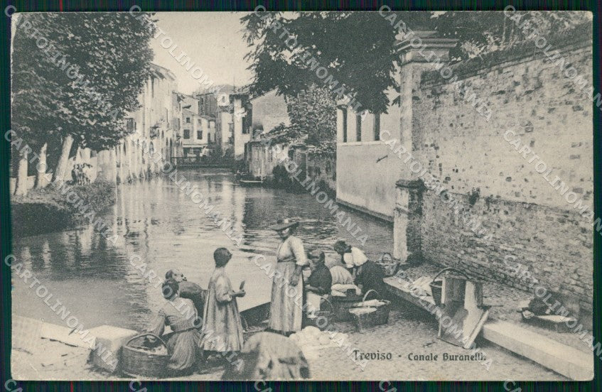Treviso città Canale Buranelli Lavandaie cartolina QT8114 – fronte