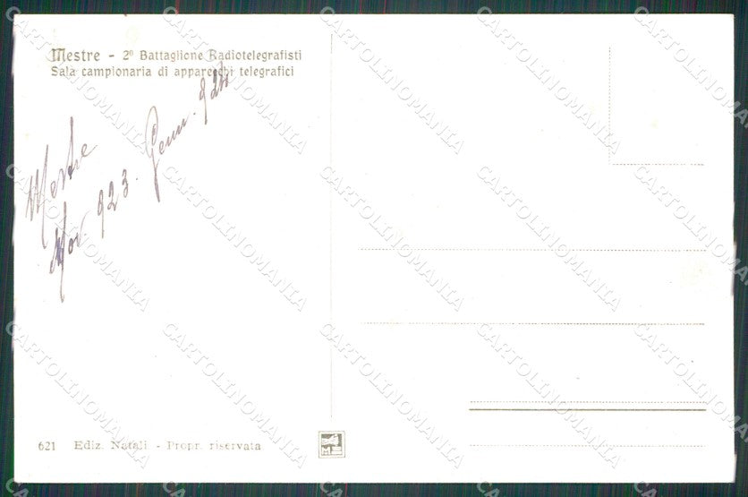 Venezia Mestre Militari II Battaglione Radiotelegrafisti cartolina QT8128 – retro