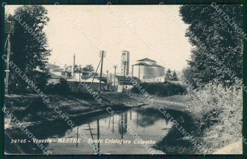 Venezia Mestre Ponte Cristoforo Colombo PIEGA cartolina QT8139 – fronte