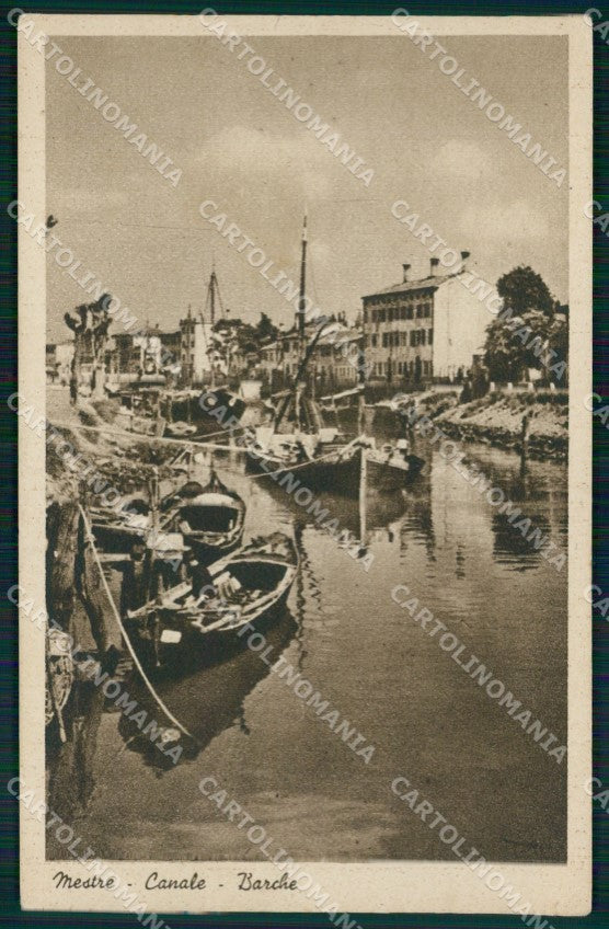 Venezia Mestre Canale Barche cartolina QT8144 – fronte