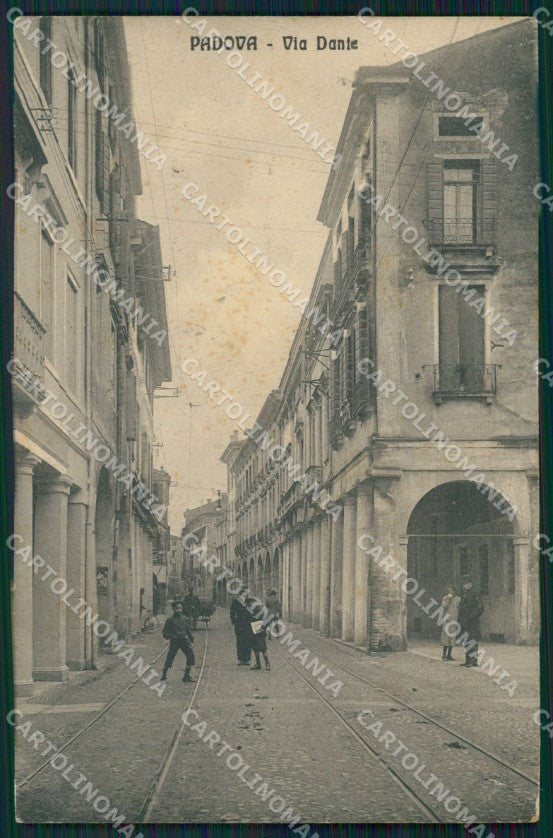Padova città Via Dante PIEGA cartolina QT8162 – fronte