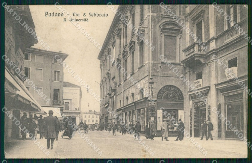 Padova città Via VIII Febbraio Universitàcartolina QT8165 – fronte