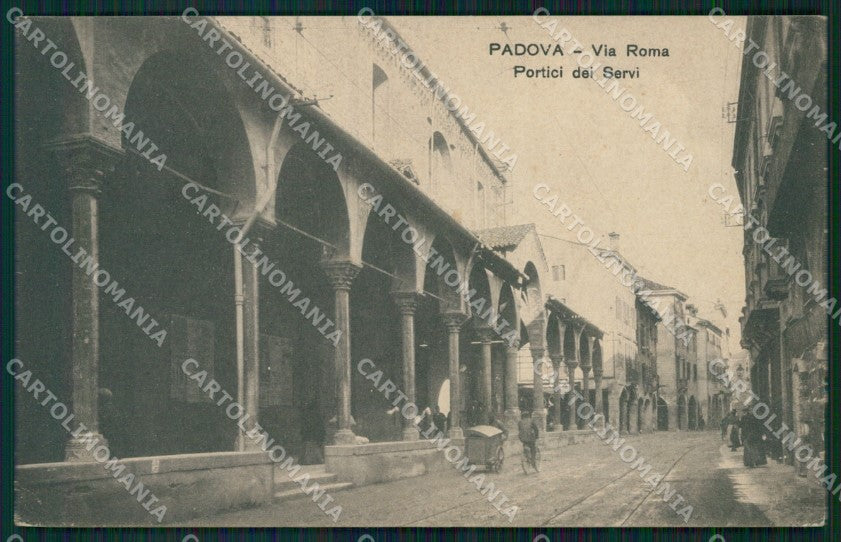 Padova città Via Roma Portici dei Servi cartolina QT8167 – fronte