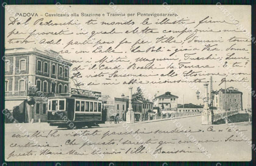 Padova città Cavalcavia alla Stazione Tram cartolina QT8180 – fronte