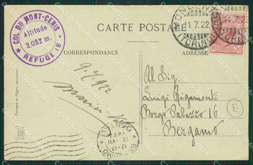 Torino Moncenisio Frontiera cartolina QZ0025 – retro