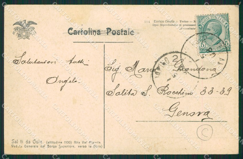 Torino Oulx Ulzio Genta cartolina QZ0095 – retro