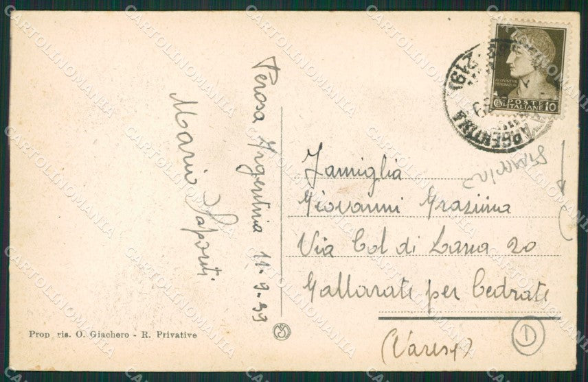 Torino Perosa Argentina STRAPPINO cartolina QZ0130 – retro