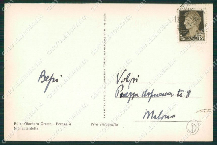 Torino Perosa Argentina Costumi Valdesi foto cartolina QZ0132 – retro