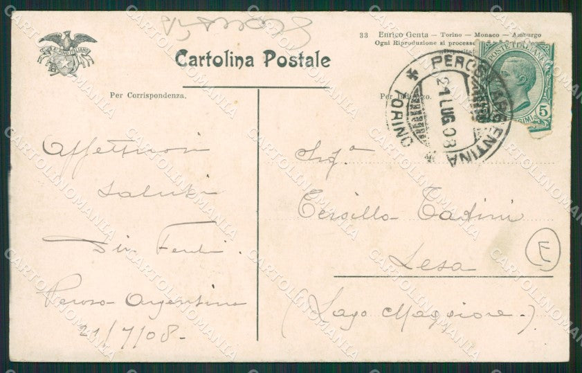 Torino Perosa Argentina Genta SCOLLATA cartolina QZ0133 – retro