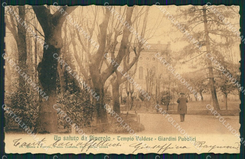 Torino Pinerolo Tempio Valdese PIEGA cartolina QZ0186 – fronte
