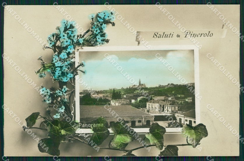 Torino Pinerolo Saluti da foto cartolina QZ0225 – fronte