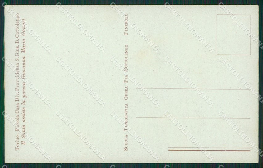 Torino Pinerolo Piccola Casa Divina Provvidenza cartolina QZ0259 – retro