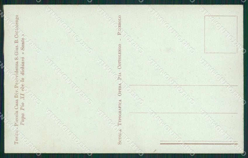 Torino Pinerolo Piccola Casa Divina Provvidenza cartolina QZ0260 – retro