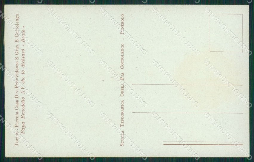 Torino Pinerolo Piccola Casa Divina Provvidenza cartolina QZ0261 – retro