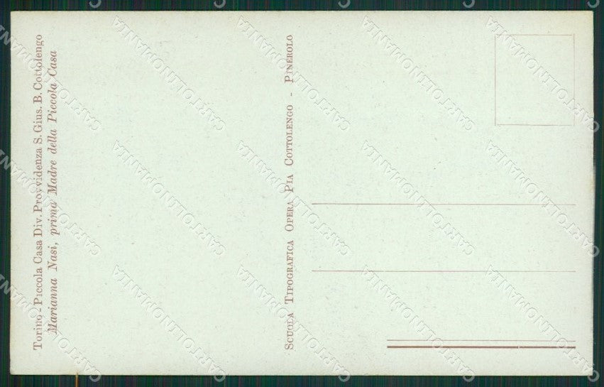 Torino Pinerolo Piccola Casa Divina Provvidenza cartolina QZ0263 – retro
