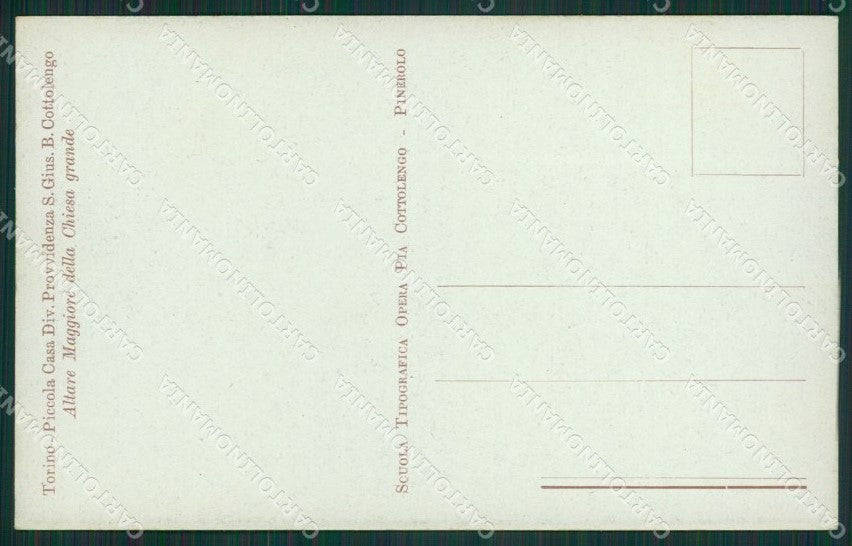 Torino Pinerolo Piccola Casa Divina Provvidenza cartolina QZ0267 – retro