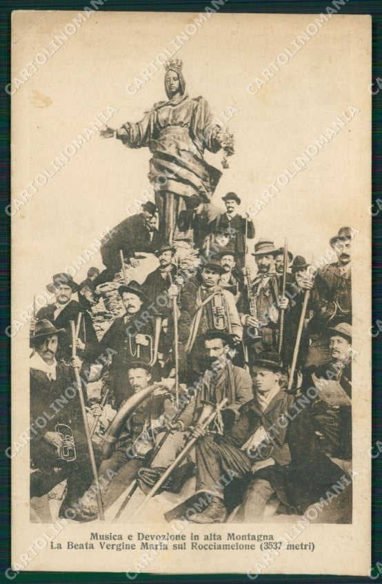 Torino Rocciamelone Alpinismo Banda Musicale PIEGA cartolina QZ0329 – fronte