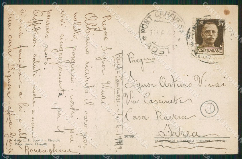 Torino Ronco Canavese cartolina QZ0342 – retro