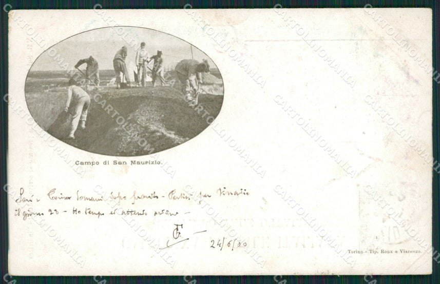 Torino San Maurizio Canavese Campo Militari PIEGA cartolina QZ0378 – fronte
