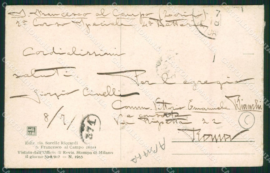 Torino San Maurizio Canavese Campo Militari ABRASA cartolina QZ0382 – retro