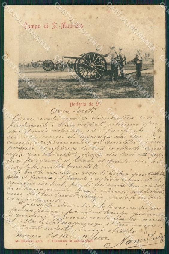 Torino San Maurizio Canavese Campo Militari PIEGHE ABRASA cartolina QZ0385 – fronte