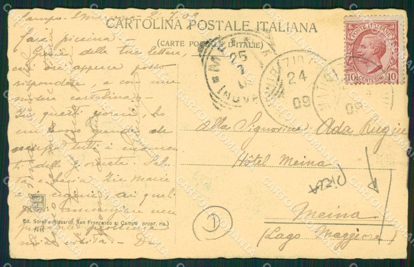 Torino San Maurizio Canavese Campo Militari PIEGA cartolina QZ0409 – retro
