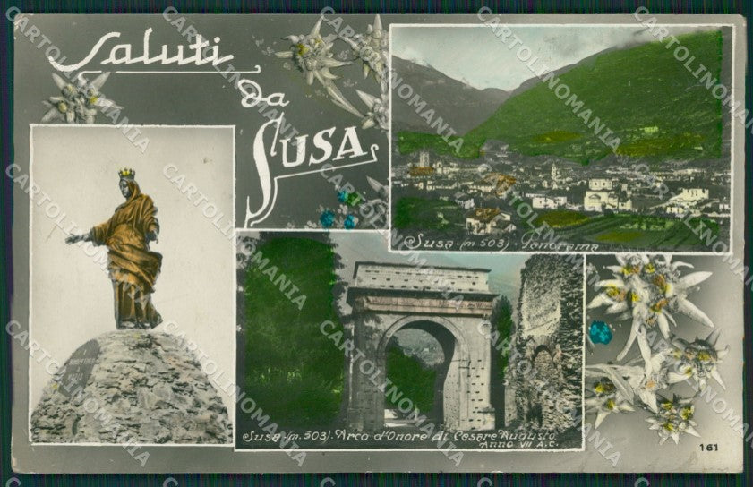 Torino Susa Saluti da foto cartolina QZ0533 – fronte