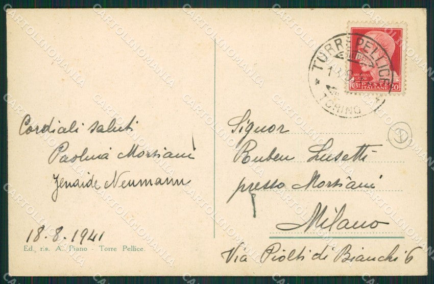 Torino Torre Pellice cartolina QZ0572 – retro