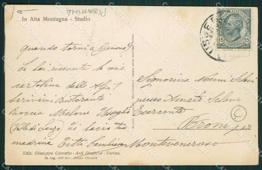 Torino Usseglio Cometto PIEGHINA foto cartolina QZ0615 – retro